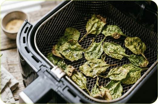 chips de espinacas en airfryer