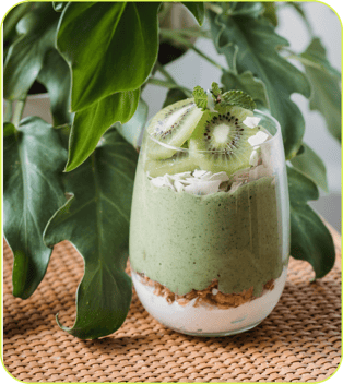 mousse kiwi con yogur